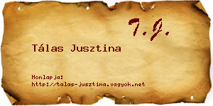 Tálas Jusztina névjegykártya